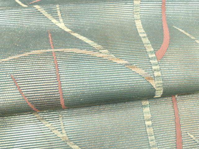 平和屋着物＊夏物 九寸開き名古屋帯 樹木文 金銀糸 正絹 逸品 DABA0152cm