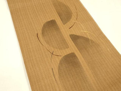 平和屋着物＊夏物 太鼓柄袋帯 手描き 抽象文様 金彩 正絹 逸品 DABA0153cm