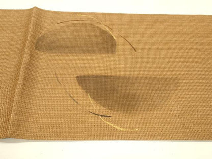 平和屋着物＊夏物 太鼓柄袋帯 手描き 抽象文様 金彩 正絹 逸品 DABA0153cm