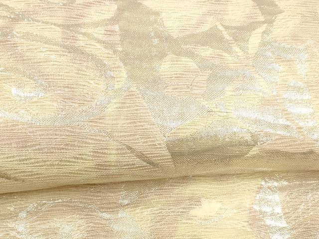 平和屋着物＊夏物 六通柄袋帯 流水枝花文 銀糸 正絹 逸品 DABA0155cm