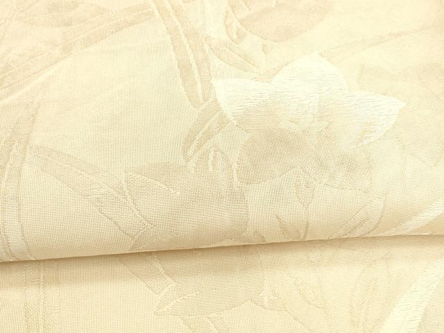 平和屋着物＊夏物 六通柄袋帯 草花文 金糸 正絹 逸品 DABA0157cm