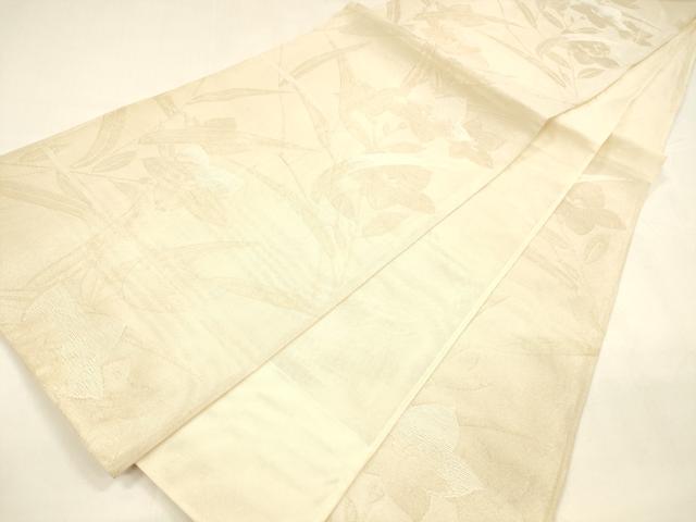 平和屋着物＊夏物 六通柄袋帯 草花文 金糸 正絹 逸品 DABA0157cm
