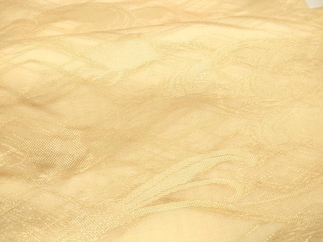 平和屋着物＊夏物 六通柄 本袋帯 流水千鳥文 金糸 正絹 逸品 DABA0158cm