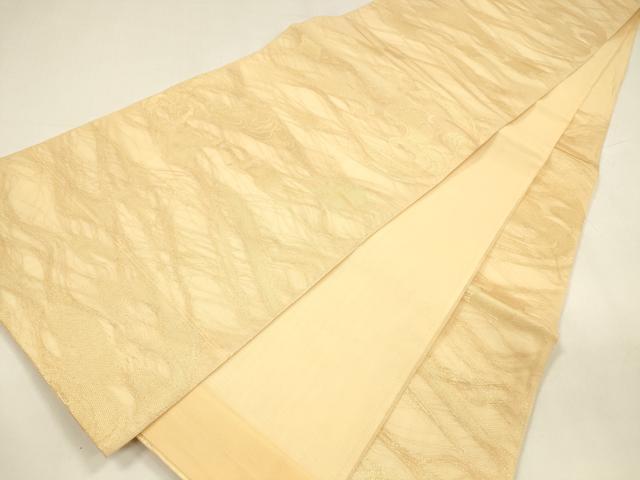 平和屋着物＊夏物 六通柄 本袋帯 流水千鳥文 金糸 正絹 逸品 DABA0158cm