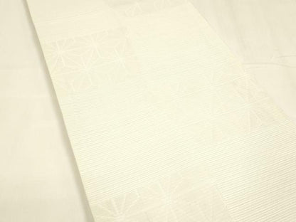 平和屋着物＊夏物 全通柄 京袋帯 麻の葉文様 白緑色 DABA0160cm