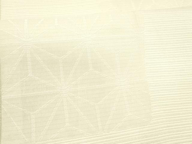 平和屋着物＊夏物 全通柄 京袋帯 麻の葉文様 白緑色 DABA0160cm