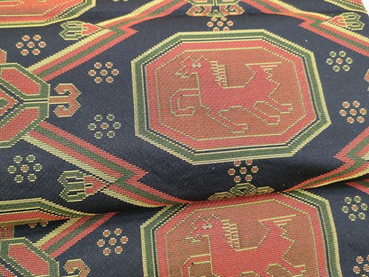 平和屋着物●六通柄　本袋帯　名物裂類綿文　正絹　逸品　DABA0175cm