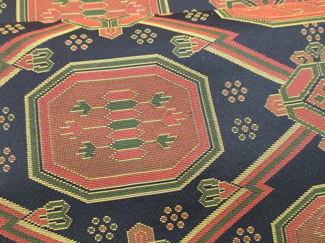 平和屋着物●六通柄　本袋帯　名物裂類綿文　正絹　逸品　DABA0175cm
