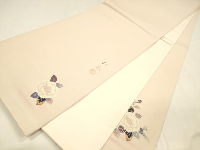 平和屋着物●太鼓柄袋帯　作家物　枝花文　銀通し地　正絹　逸品　DABA0178cm