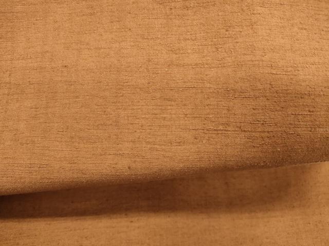平和屋着物●つけ帯 紬地 唐茶色 正絹 逸品 DABA0183cm