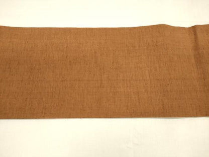 平和屋着物●つけ帯 紬地 唐茶色 正絹 逸品 DABA0183cm