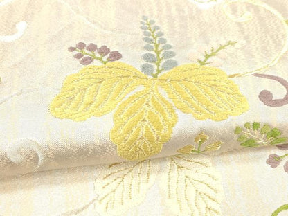 平和屋着物●六通柄袋帯 唐織 桐唐草文 金銀糸 引箔 正絹 逸品 DABA0188cm