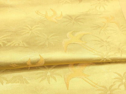 平和屋着物●西陣　六通柄　本袋帯　飛鳥草葉文　金糸　引箔　正絹　逸品　DABA0198cm