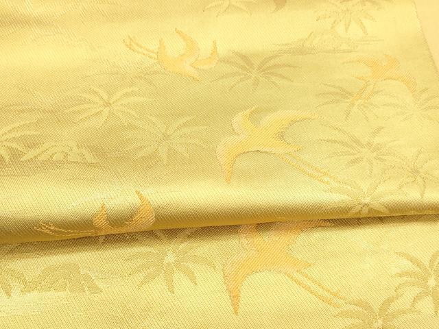 平和屋着物●西陣　六通柄　本袋帯　飛鳥草葉文　金糸　引箔　正絹　逸品　DABA0198cm