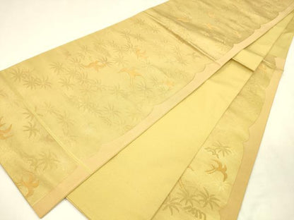 平和屋着物●西陣　六通柄　本袋帯　飛鳥草葉文　金糸　引箔　正絹　逸品　DABA0198cm