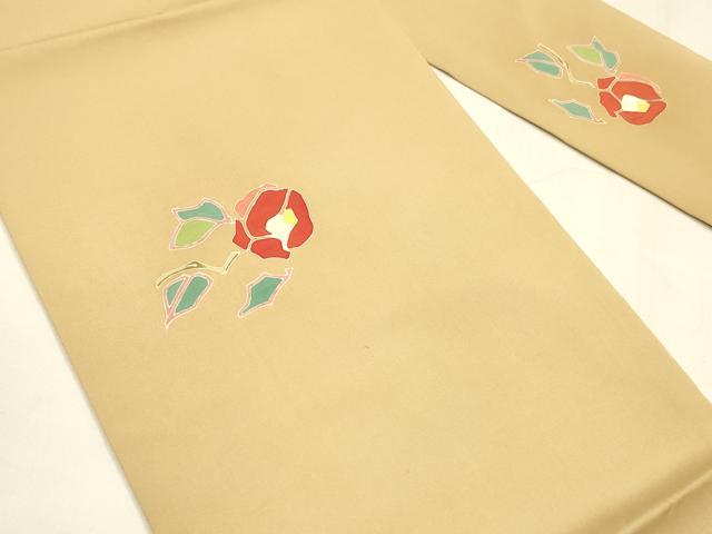 平和屋着物●塩瀬 九寸名古屋帯 枝椿 正絹 逸品 DABA0200cm