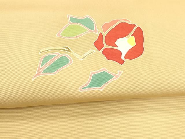平和屋着物●塩瀬 九寸名古屋帯 枝椿 正絹 逸品 DABA0200cm