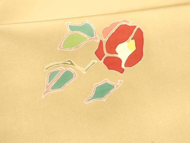 平和屋着物●塩瀬 九寸名古屋帯 枝椿 正絹 逸品 DABA0200cm