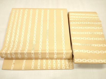 平和屋着物●塩瀬　つけ帯　七宝文　金彩　正絹　逸品　DABA0211cm
