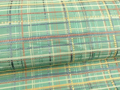 平和屋着物●本場筑前博多織 八寸名古屋帯 格子 三越扱い 正絹 逸品 DABA0213cm