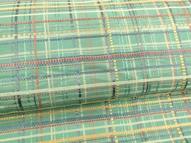 平和屋着物●本場筑前博多織 八寸名古屋帯 格子 三越扱い 正絹 逸品 DABA0213cm