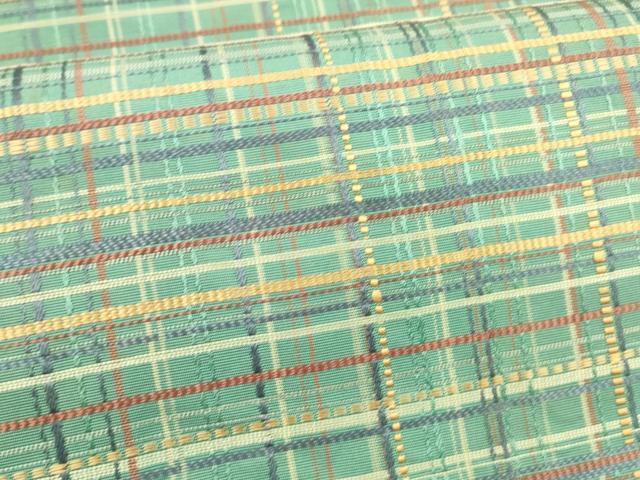 平和屋着物●本場筑前博多織 八寸名古屋帯 格子 三越扱い 正絹 逸品 DABA0213cm