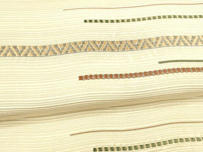平和屋着物●本場筑前博多織 八寸名古屋帯 横段文 正絹 逸品 DABA0215cm