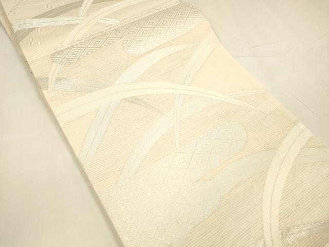 平和屋着物＊夏物 六通柄袋帯 草葉文 銀糸 やまと誂製 正絹 逸品 DABA0228cm