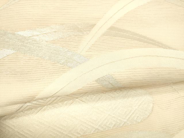 平和屋着物＊夏物 六通柄袋帯 草葉文 銀糸 やまと誂製 正絹 逸品 DABA0228cm