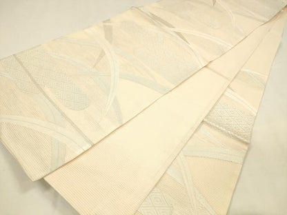 平和屋着物＊夏物 六通柄袋帯 草葉文 銀糸 やまと誂製 正絹 逸品 DABA0228cm