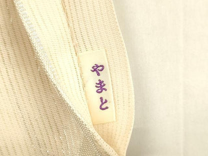 平和屋着物＊夏物 六通柄袋帯 草葉文 銀糸 やまと誂製 正絹 逸品 DABA0228cm