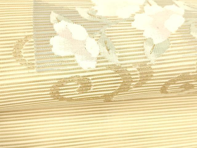 平和屋着物＊夏物 絽綴れ 八寸名古屋帯 露芝枝花文 金銀糸 正絹 逸品 DABA0229cm