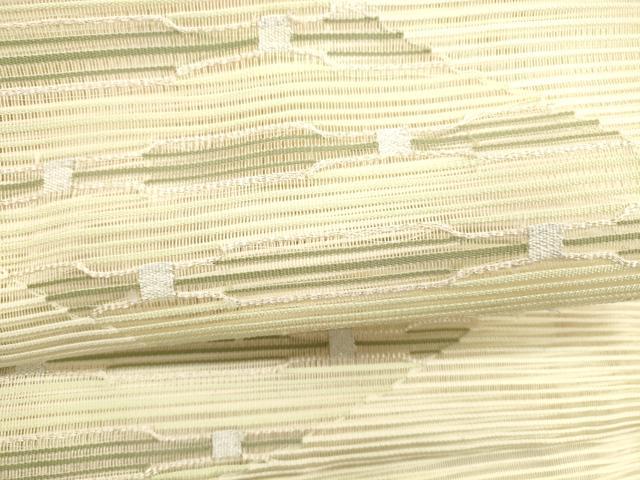 平和屋着物＊夏物　絽綴れ　つけ帯　抽象文様　銀糸　正絹　逸品　DABA0234cm
