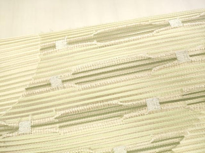 平和屋着物＊夏物　絽綴れ　つけ帯　抽象文様　銀糸　正絹　逸品　DABA0234cm