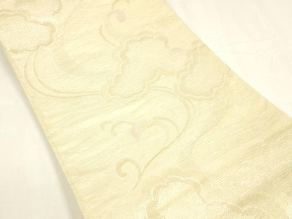 平和屋着物＊夏物 六通柄袋帯 流水雲文 金糸 正絹 逸品 DABA0235cm
