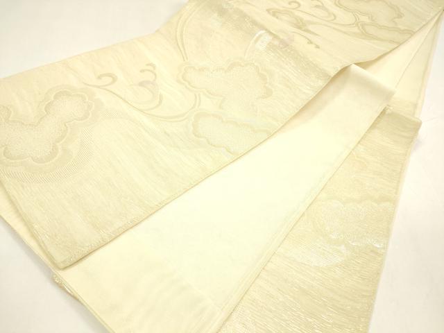 平和屋着物＊夏物 六通柄袋帯 流水雲文 金糸 正絹 逸品 DABA0235cm