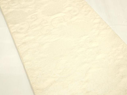 平和屋着物＊夏物 六通柄 本袋帯 花唐草文 銀糸 正絹 逸品 DABA0236cm