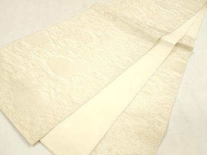平和屋着物＊夏物 六通柄 本袋帯 花唐草文 銀糸 正絹 逸品 DABA0236cm