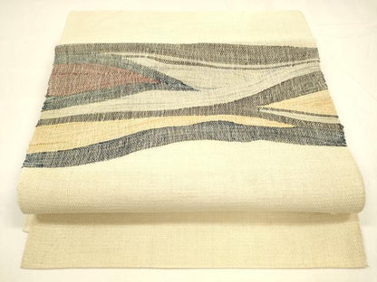 平和屋着物＊夏物 八寸名古屋帯 抽象文様 正絹 逸品 DABA0237cm