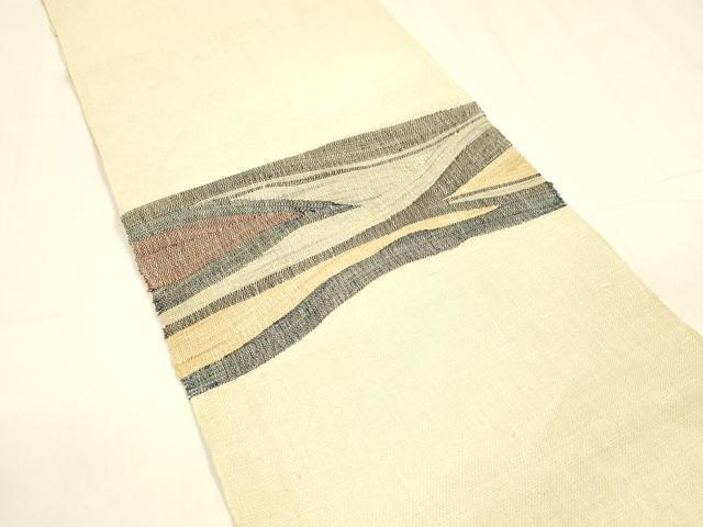 平和屋着物＊夏物 八寸名古屋帯 抽象文様 正絹 逸品 DABA0237cm