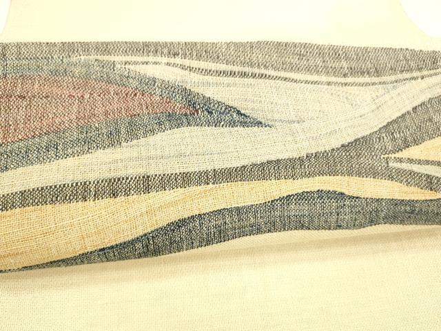 平和屋着物＊夏物 八寸名古屋帯 抽象文様 正絹 逸品 DABA0237cm