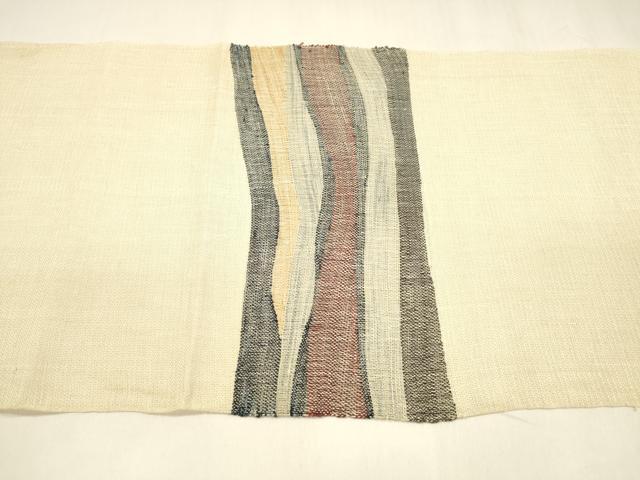 平和屋着物＊夏物 八寸名古屋帯 抽象文様 正絹 逸品 DABA0237cm