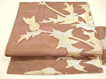 平和屋着物＊夏物 九寸名古屋帯 杜若 銀糸 正絹 逸品 DABA0239cm