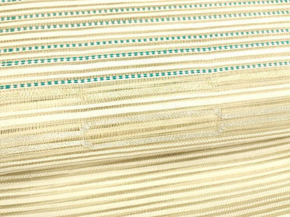 平和屋着物＊夏物 八寸名古屋帯 横段文 金銀糸 正絹 逸品 DABA0240cm