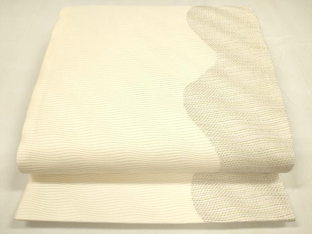 平和屋着物＊夏物 六通柄袋帯 抽象文様 銀糸 正絹 逸品 DABA0241cm