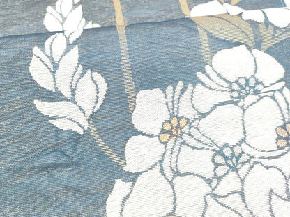平和屋着物＊夏物 六通柄袋帯 草花文 金糸 正絹 逸品 DABA0244cm