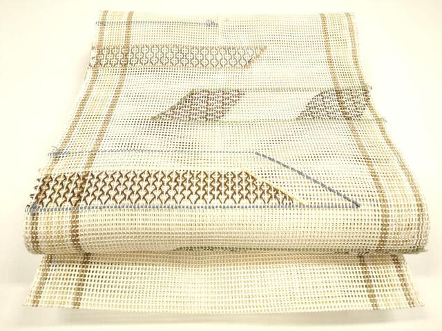 平和屋着物＊夏物 八寸名古屋帯 抽象文様 正絹 逸品 DABA0246cm