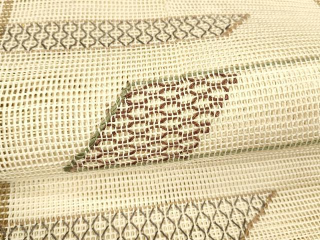 平和屋着物＊夏物 八寸名古屋帯 抽象文様 正絹 逸品 DABA0246cm