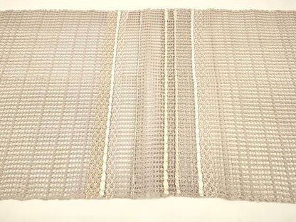 平和屋着物＊夏物 八寸名古屋帯 抽象文様 銀糸 正絹 逸品 DABA0249cm