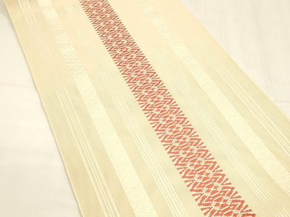 平和屋着物＊夏物 本場筑前博多織 八寸名古屋帯 紗献上 正絹 逸品 DABA0253cm
